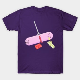 Sausage on a fork. T-Shirt